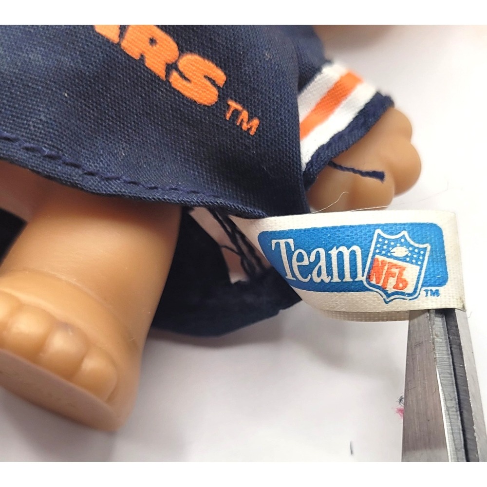 Vtg Rare Russ Troll Doll Chicago Bears Team NFL Tag Orange Hair 1990s Football - Picture 6 of 9